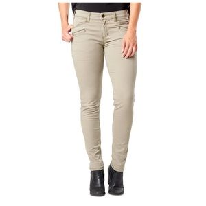 5.11 TACTICAL WOMEN'S DEFENDER-FLEX SLIM PANTS - STONE, SIZE 6 SHORT